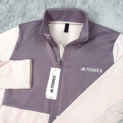 NWT Adidas Terrex Womens XL Full Zip Polar Fleece Jacket Lightweight Hike Ski