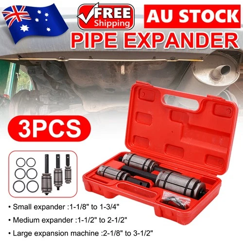 3 Pieces Tail Pipe Expander Set Muffler Exhaust Pipe Dent Auto Removers Tool Kit