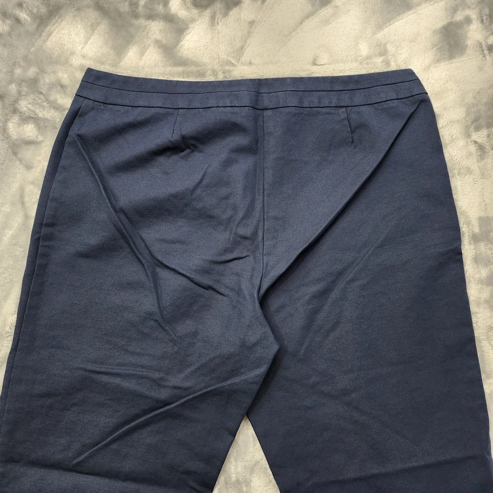 Pantalones Charter Club para mujer 12 azules ajustados tiro medio tobillo caqui algodón elástico Foto 3 de 4