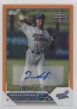 2023 Topps Pro Debut Orange Foil Auto /25 Jordan Sprinkle #PD-15 Auto s1i