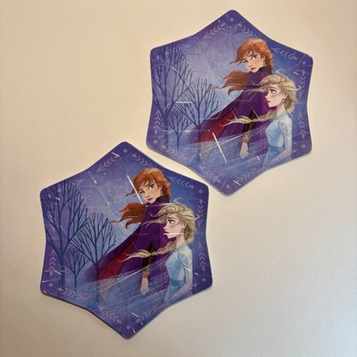 Zak! Designs Frozen II Elsa Anna 10'' Melamine Plates Snowflake Embossed Set of 2