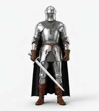 Medieval Knight Full Body Armor Suit Wearable Steel Crusader LARP Cosplay Set