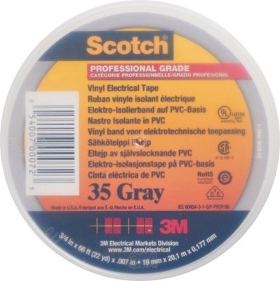 3M Deutschland PVC Elektro-Isolierband Scotch 35 19x20 grau Klebebänder PVC
