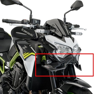 Puig Naked Front Downforce Spoiler - schwarz - Kawasaki Z900 /SE 2020-24 -