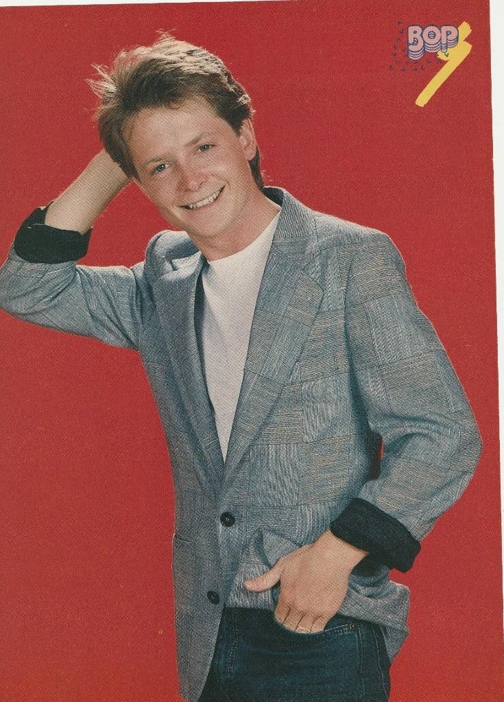 A-ha Michael J. Fox teen magazine pinup clipping Bop jean jacket Pic 80's