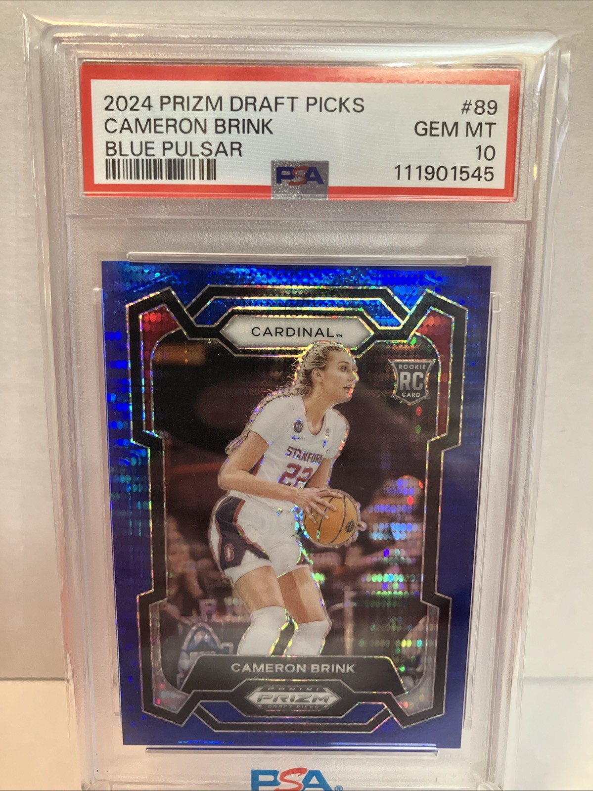 2024 Prizm Draft Picks #89 Cameron Brink Blue Pulsar /99 LA SPARKS (RC) PSA 10