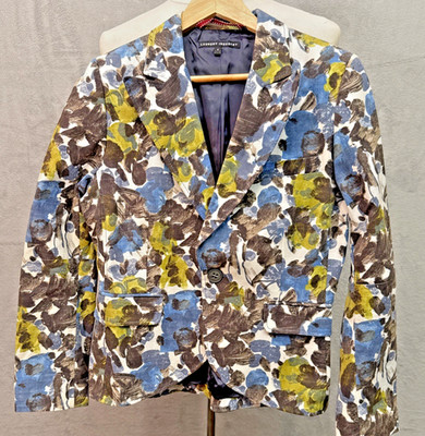 Laundry Industry Amsterdam Floral Cotton Twill Jacket Blazer Blue Green Multi