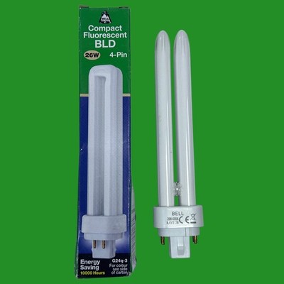 2x 26W BELL G24q-3, 4 Pin, Dimmbar 4000K Low Energy CFL BLD Glühbirne Lampe