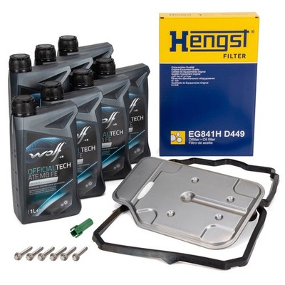 HENGST Getriebefilter Satz 7G-TRONIC 722.9 + 7L WOLF Getriebeöl für MERCEDES