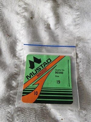 Größe 19 Mustad Madenhaken 90340 ohne Widerhaken Spatenende 