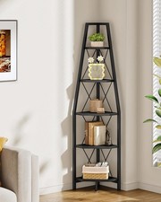 5-Tier Corner Shelf Corner Bookshelf Ladder Shelf Floor Standing Storage Rack