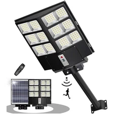 600W Watts LED Solar Street Light Dusk to Dawn Parking Lot Road Lamp for Garden