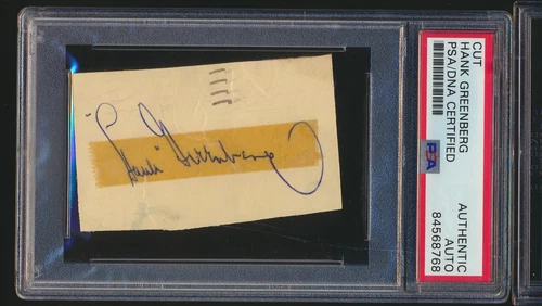 Cut Signature Hank Greenberg Tigers Playing Era 1951 Auto PSA/DNA Authentic HOF