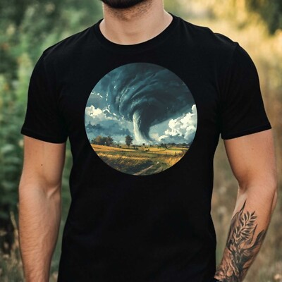 T-Shirt Herren Tornado Landschaft Motiv Baumwolle Größe XS bis 5XL