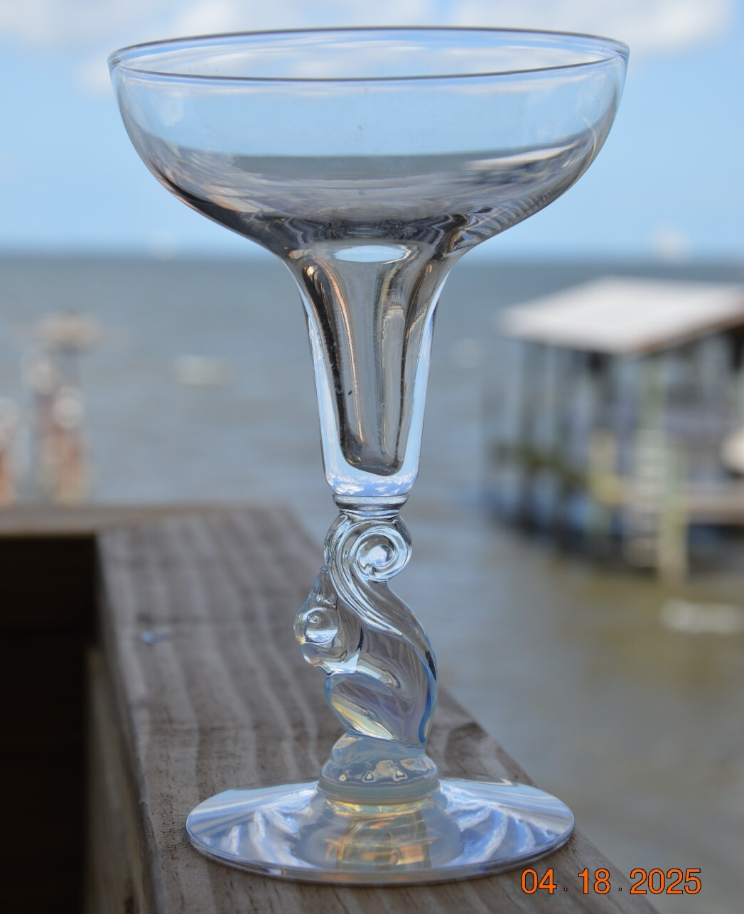 RARE Nash Libbey Moonstone Art Glass Squirrel Champagne Silhouette with Light Damage  