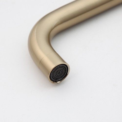 Deck Mount Brushed Gold Bathroom Basin Sink Mixer Faucet Single Handle Brass Tap - Bild 5 von 12