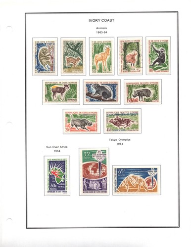 FRANCE IVORY COAST 1892-1970 COLLECTION OF 350 STAMPS MINT HINGED & NEVER HINGED - Picture 13 of 24