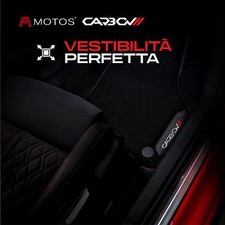 Tappetini Auto Per Subaru XV 2018-2024 | Velluto Nero Con Bordo Rosso | Set 4 Pezzi Personalizzati Made In Italy
