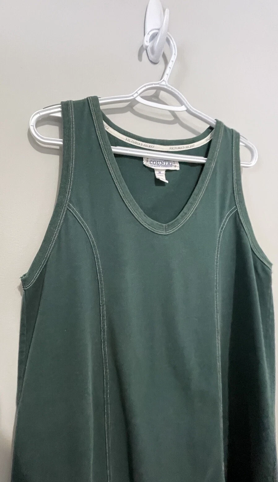 UNDERCOVER Canotta vintage Victoria’s Secret Country cotone taglia M media senza maniche verde