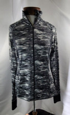 Tek Gear DryTek Womens Small Black White Marble Full Zip Thumbholes Jacket