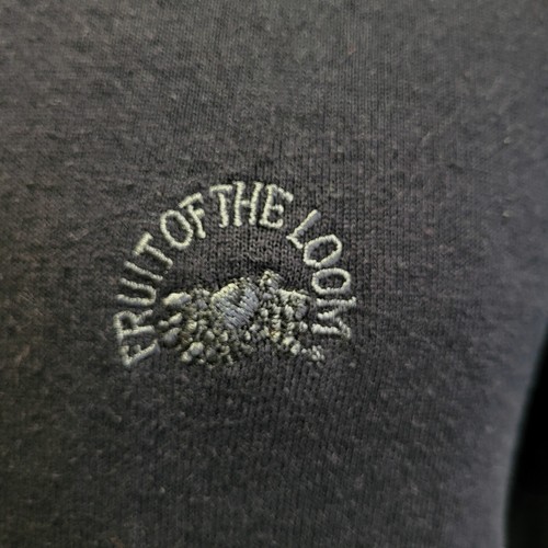 Vintage Long Sleeve Sweatshirt Fruit of the Loom 80s 90s Black Cotton Blank M - Picture 4 of 5