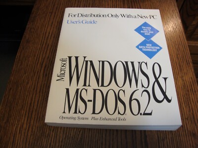 1993 Microsoft Windows & MS-DOS 6.2 User's Guide Book