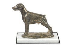 Doberman type 2 - figurine with image of a dog on white marble, Art Dog UK