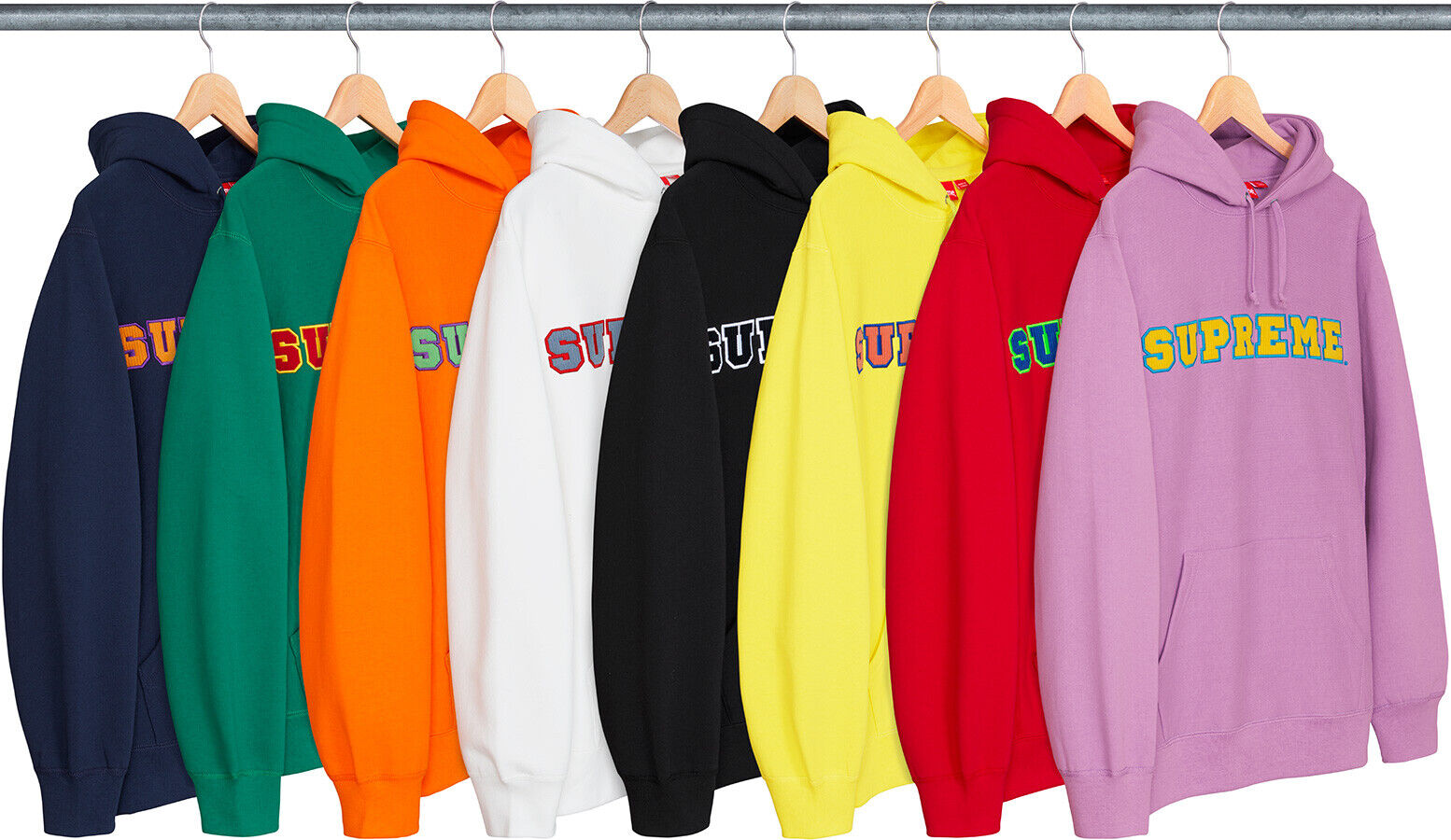 Supreme Cord Collegiate Logo Hooded Sweatshirt SS18 (SS18SW16) Men's Size  M-XL