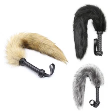 PU Leather Handle Whip Soft Fur Cosplay foreplay BDSM Bondage Flogger Restraint#