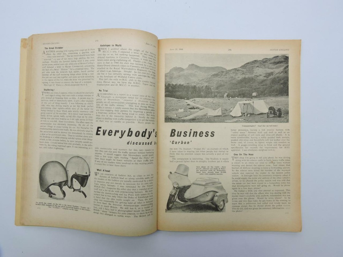 Vintage June 23 1960 Motorcycling Magazine Norton Manx MV