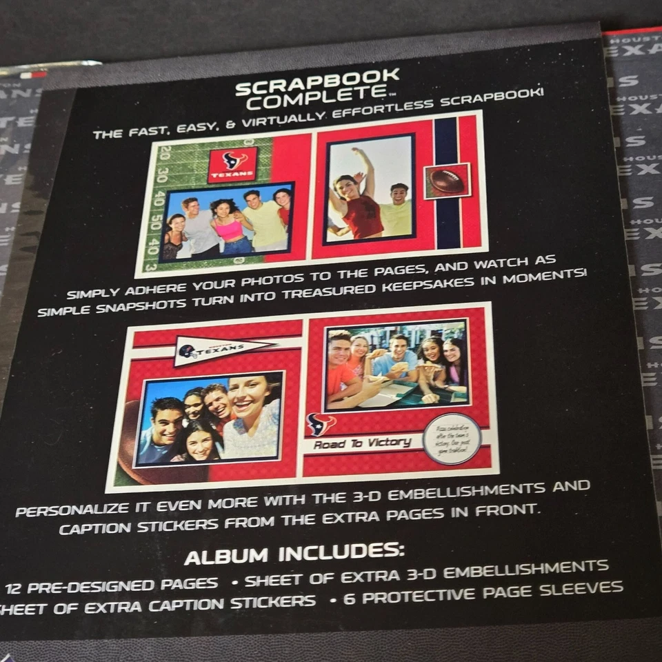 Tapeçaria por Carson NFL Houston Texans kit álbum de recortes 8" X 8" com adesivos - Imagem 4 de 4
