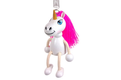 Krokido 50271 Schwingfigur ''Einhorn'' mit blauen Augen mit Ziehfeder 