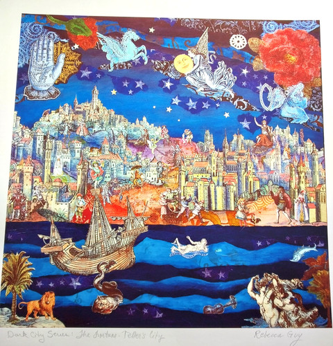 LOCAL DALLAS ARTIST REBECCA GUY ART PRINT FORTUNE TELLERS CITY DARK CITY SERIES