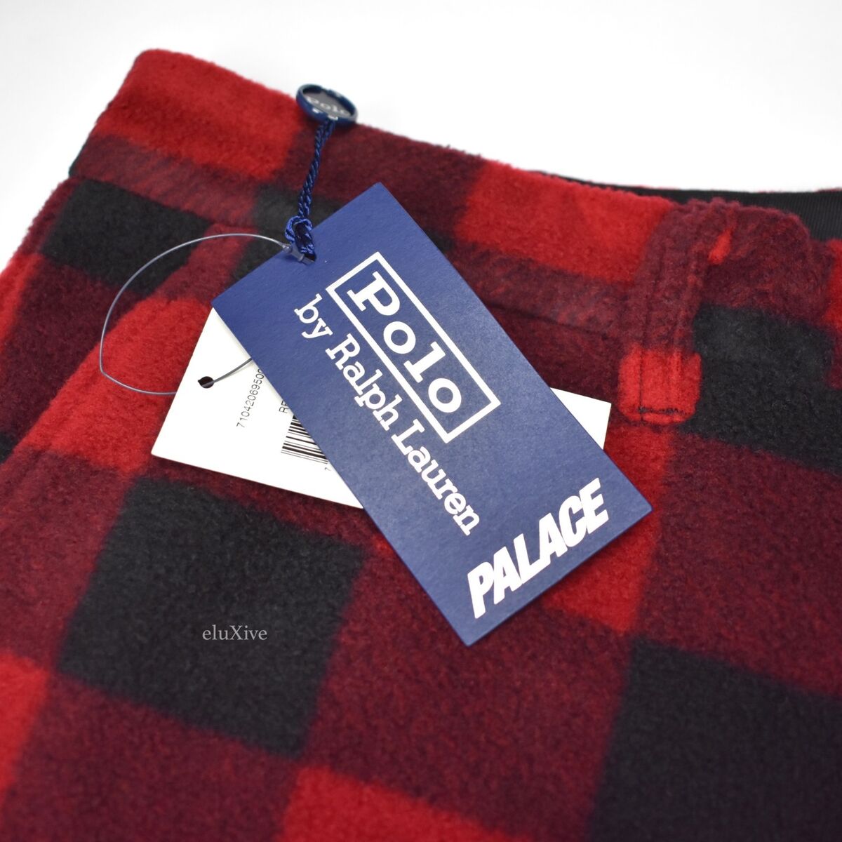 NWT Palace Ralph Lauren Men's Polo Logo Red Buffalo Plaid Fleece Pants  AUTHENTIC