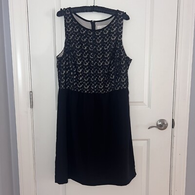 Ann Taylor LOFT Black Floral Lace Shift Dress Women's Size 14 Sleeveless |  eBay