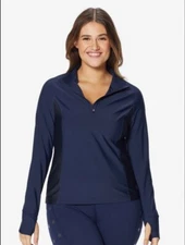 Ruby Ribbon Starlight Sport Top Midnight/Black Sz S