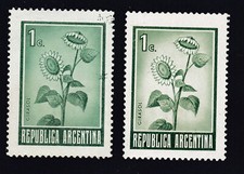 Argentina 1971 MNH Stamp Michel nº 1094 - 2 Different stamps of Sunflower