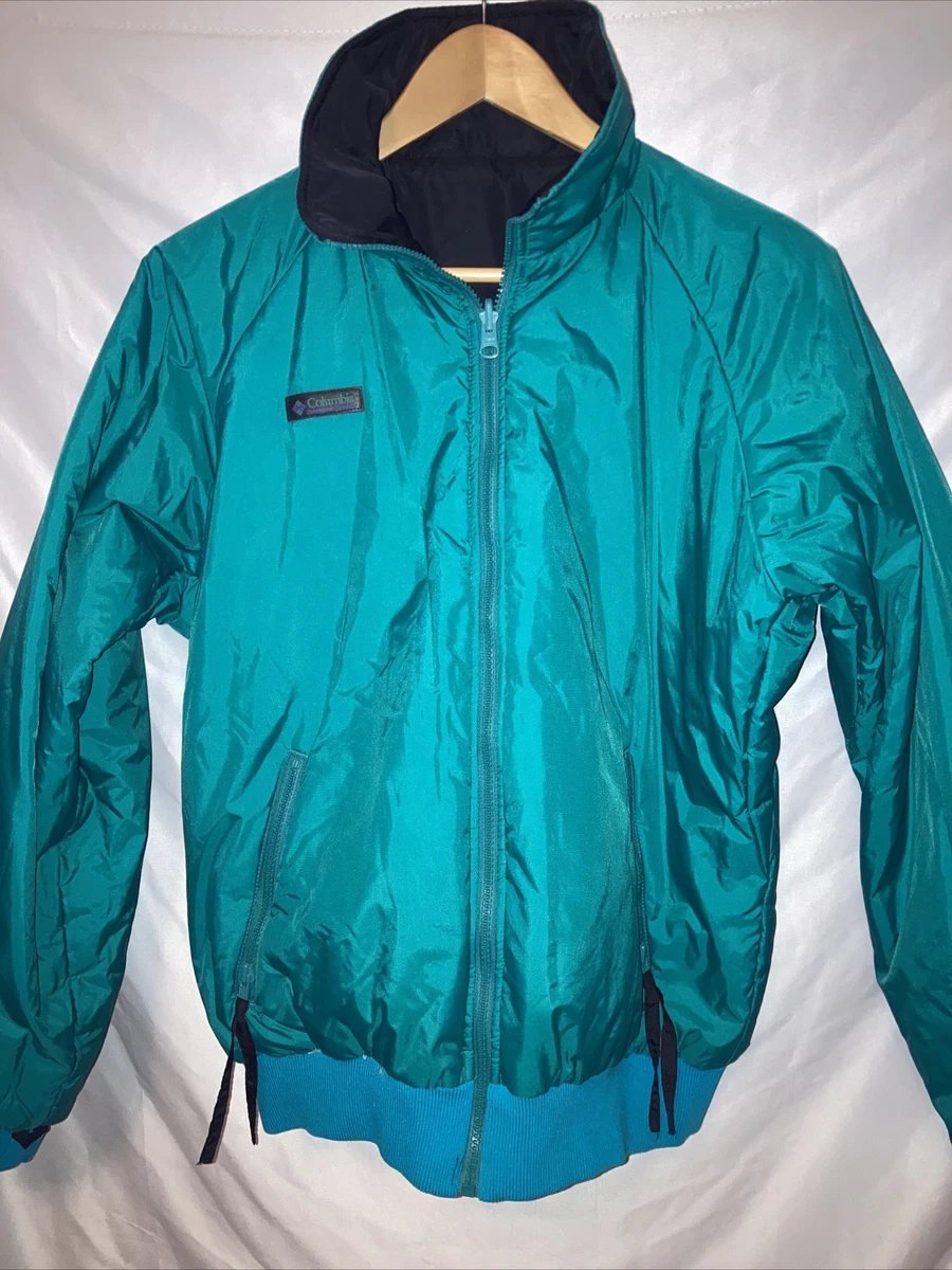VINTAGE Columbia Jacket Men s Size Medium Coat Black Teal