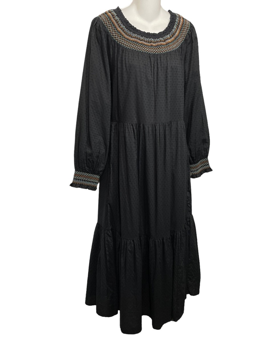 prairie dress black Vintage Richilene Lace Trim Prairie Dress Recess
