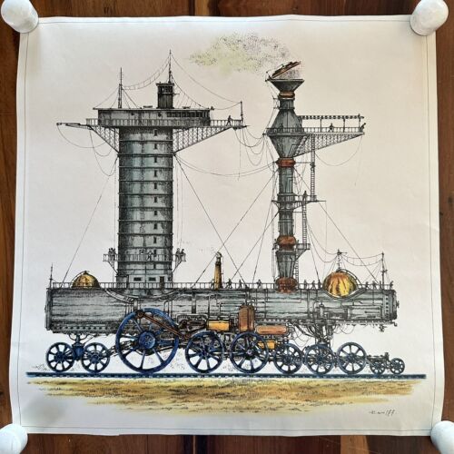 Poster Steampunk Vintage P. Wolff Steampunk Stampa Arte Set di 4 Motori Mortali Come E8 - Foto 2 di 16