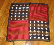 NWOT ECHO Red White Blue Stars Stripes Patriotic 4th of July 100% Silk Scarf 21"