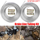 <!--F#f_0-->2x Zinc Steel Brake Line Tubing Pipe 3/16'' 25 Foot Coil Roll 32pcs Fittings Nut<!--F/-->
