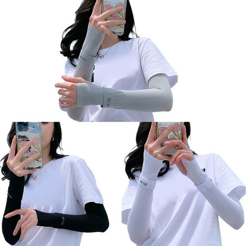 Manicotti Braccio Guida Unisex Seta Ghiaccio UV Protezione Solare Elasticizzato Raffreddamento Esterno} - Foto 6 di 20