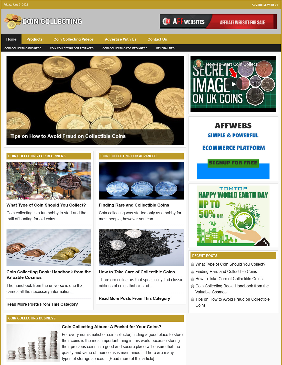 COIN COLLECTING Website Business For Sale - Work From Home Internet Business