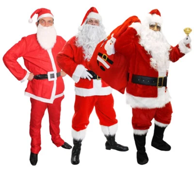 ILOVEFANCYDRESS ADULTS SANTA CLAUS COSTUMES DELUXE BUDGET FATHER CHRISTMAS XMAS FANCY DRESS LOT