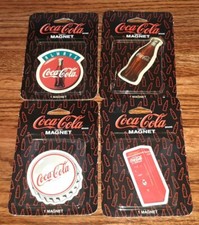 MAGNET Lot SET 4 Collectible 1987 Coca Cola CAP BOTTLE LOGO COKE MACHINE NEW