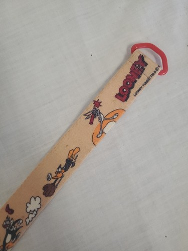 Vintage Lee Stretch Belt Kids Looney Tunes Bugs Bunny Daffy Duck Taz Warner Bros - Picture 7 of 8