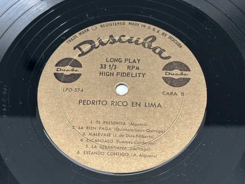 Rare - PEDRITO RICO "En Lima" NM LP LPD-574 Discuba High-Fidelity / US Version - Picture 15 of 15