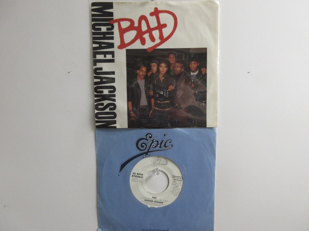 💥' MICHAEL JACKSON ' HIT (white demo)45 + PICTURE SLEEVE [BAD
