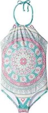 Billabong L11370 Kids Medallion Madness Halter One-Piece Seagreen Girl  s Size 12